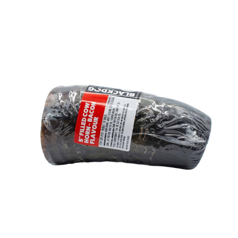 Black Dog Filled Cow Horn / Bone