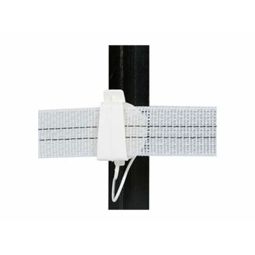 Steel Post 40mm Tape Insulator White Pack 25