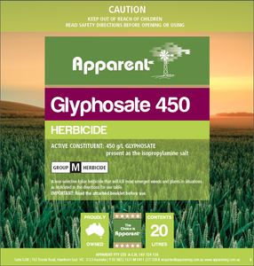 Apparent Glyphosate (450g/L) 20lt
