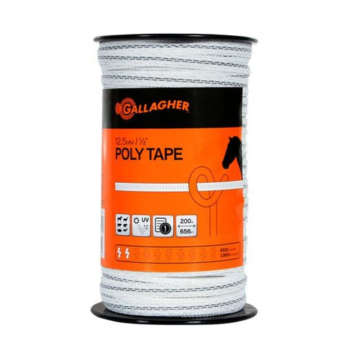Poly Tape White 12.5mm 200m