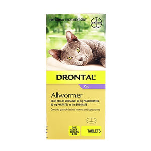 Drontal Cat Wormer 2 Tablets (one tablet treats 4kg)